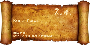 Kurz Absa névjegykártya